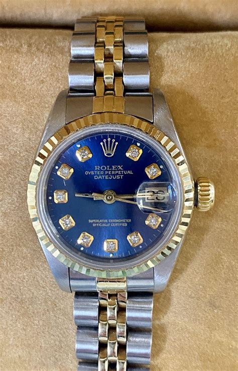 blue face for 1980 womens rolex oyster